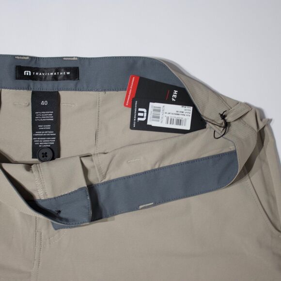NWT Travis Mathew Wanderlust 9” Shorts Stretch Khaki Beige Men Size 40 (B4) - Picture 7 of 9